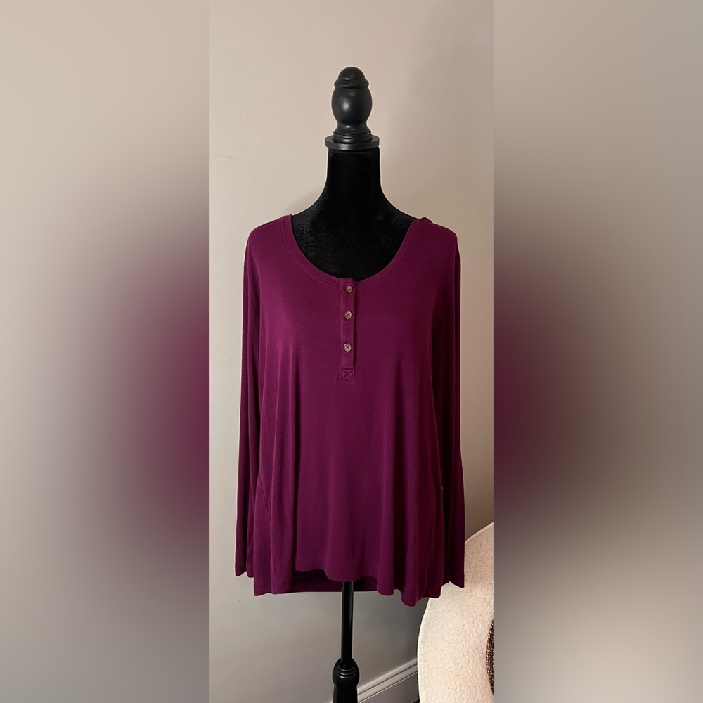Long Sleeve Ribbed Shirt Size 2XL